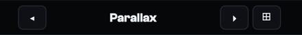 The world browser showing the world named Parallax, with previous, next and grid buttons